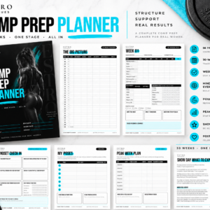 Comp Prep Planner printable PDF cover - 30 week competition prep planner by Estro Physiques